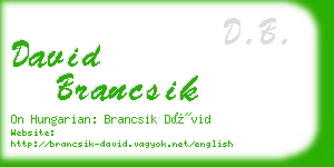 david brancsik business card